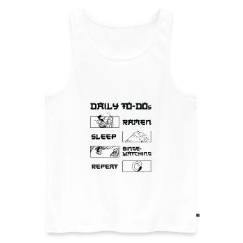 Fan de cinéma Daily Binge Watcher Ramen Lover - Débardeur bio Premium Homme - blanc - Devant - AI Model Male 178 light (178cm)