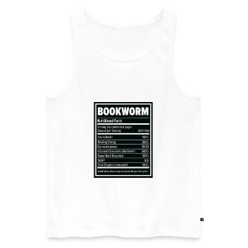Book Lover Bookworm Nutritional Values Reader - Men's Premium Organic Tank Top - white - Front - AI Model Male 178 light (178cm)