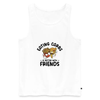 Kohlenhydrate Fast Food Freundschaft Foodie Essen - Männer Premium Bio Tank Top - Weiß - Vorne - Michal (187cm)