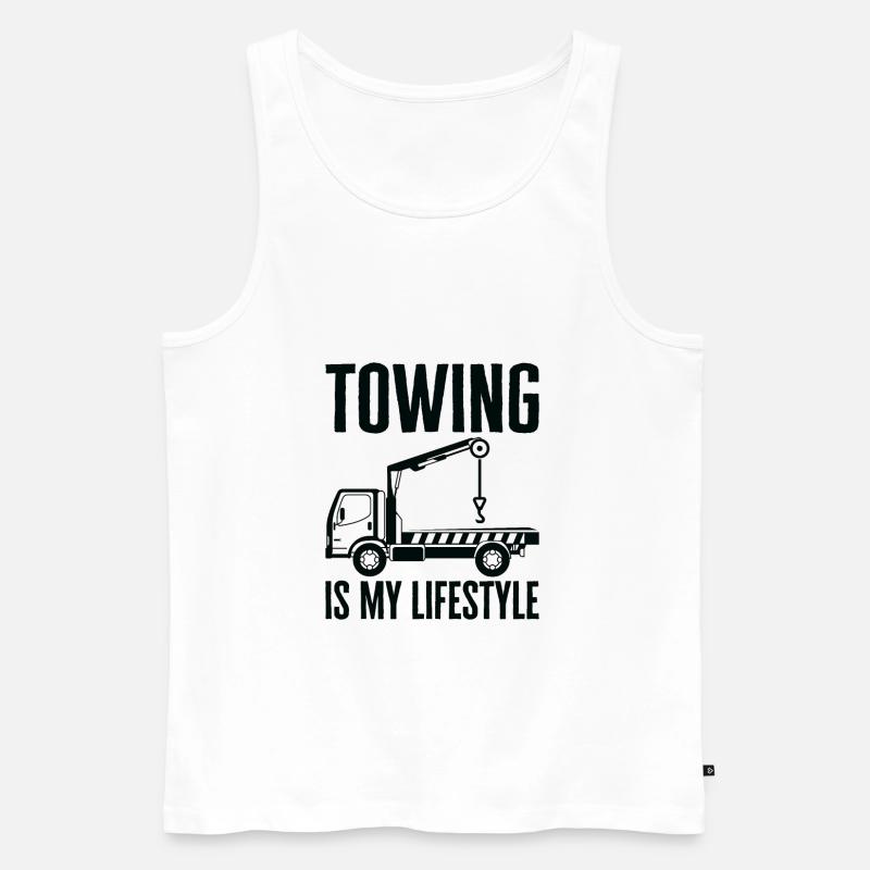 Abschleppwagenfahrer Lebensstil Abschleppen - Männer Premium Bio Tank Top - Weiß