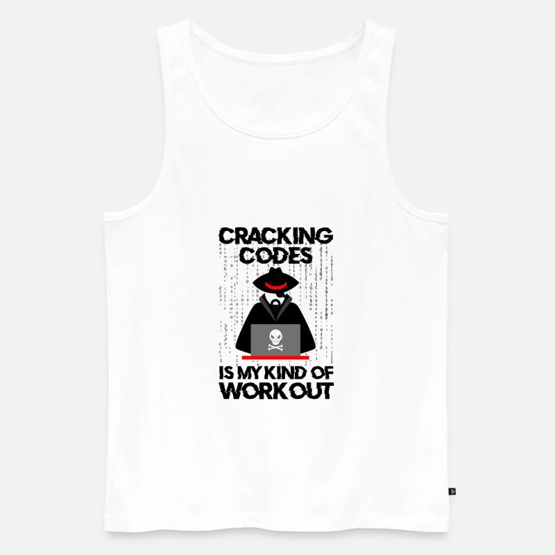 Cybersecurity Professional Hacker Cracking Codes - Men's Premium Organic Tank Top - white