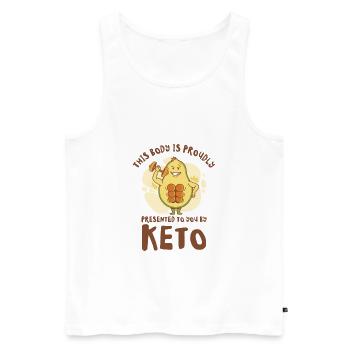 Keto Diet Workout Nutritionniste Avocat - Débardeur bio Premium Homme - blanc - Devant - Michal (187cm)