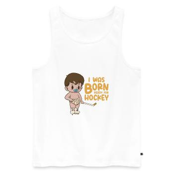 Ice hockey Sports Coach Game Player Goalie - Men's Premium Organic Tank Top - white - Front - AI Model Male 178 light (178cm)