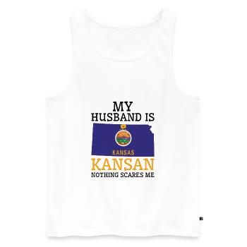 Rien ne me fait peur Kansan mari Kansas - Débardeur bio Premium Homme - blanc - Devant - Michal (187cm)