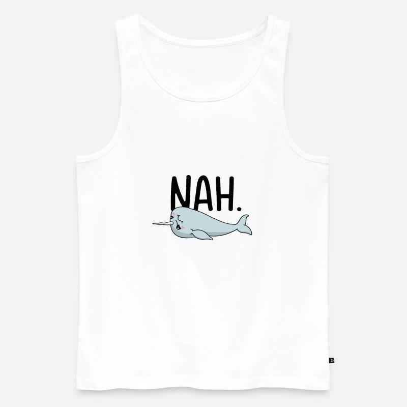 Zögernder Narwal Liebhaber Wassertiere Narwal - Männer Premium Bio Tank Top - Weiß