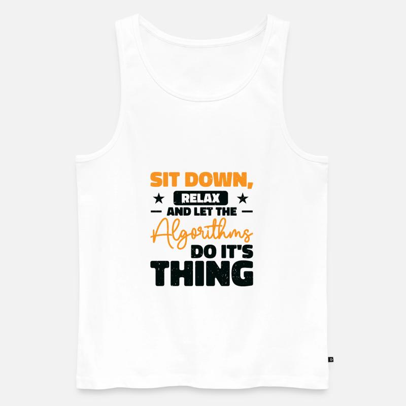 Computer Algorithm Programmer Artificial - Men's Premium Organic Tank Top - white