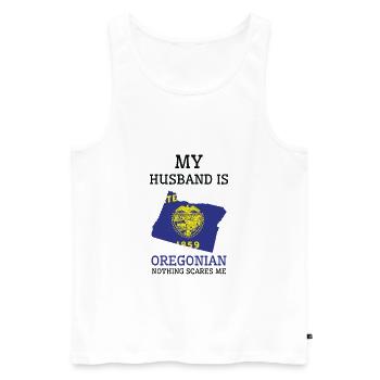 Nichts macht mir Angst Oregonian Ehemann Oregon - Männer Premium Bio Tank Top - Weiß - Vorne - Michal (187cm)