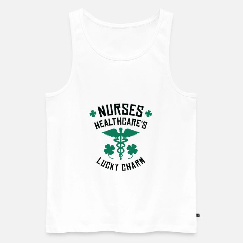 St. Patrick's Day Krankenschwester - Männer Premium Bio Tank Top - Weiß