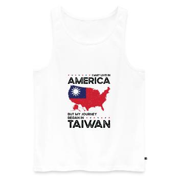 Geboren in Taiwan Taiwaner Amerikaner USA - Männer Premium Bio Tank Top - Weiß - Vorne - Michal (187cm)