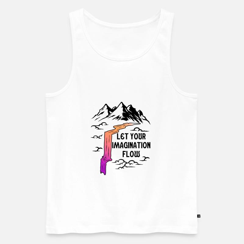 Space River Mountain Imagination - Männer Premium Bio Tank Top - Weiß