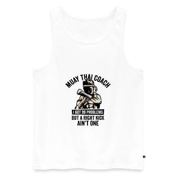Muay Thai Coach Kickboxing Instructor Martial Arts - Men's Premium Organic Tank Top - white - Front - Michal (187cm)