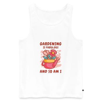 Fabulous Gardening Florist Botanik Pflanzung - Männer Premium Bio Tank Top - Weiß - Vorne - AI Model Male 178 light (178cm)