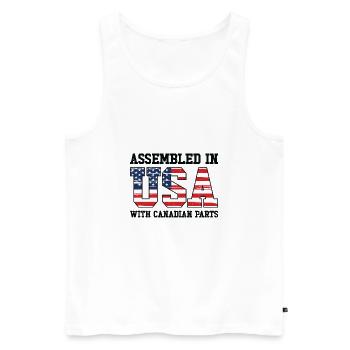 Naissance: Canada, Canada, Américain, États-Unis - Débardeur bio Premium Homme - blanc - Devant - AI Model Male 178 light (178cm)