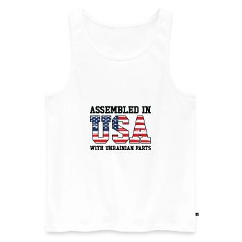 Born Ukrainian Ukraine American USA Citizenship - Men's Premium Organic Tank Top - white - Front - Michal (187cm)