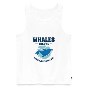 Journée mondiale de la conservation : Animaux marins de rorquals bleus - Débardeur bio Premium Homme - blanc - Devant - AI Model Male 178 light (178cm)
