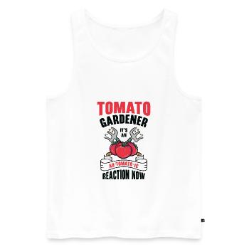 Tomato Gardening Lover Lustiger Gärtner - Männer Premium Bio Tank Top - Weiß - Vorne - Michal (187cm)