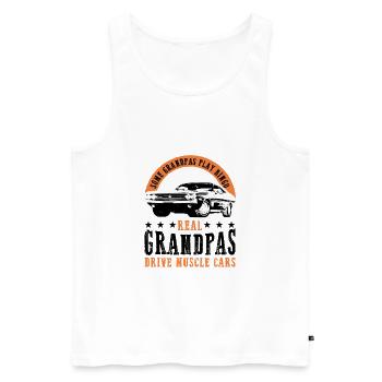 Muscle Cars Classic Retro Hotrod Vintage Car - Men's Premium Organic Tank Top - white - Front - Michal (187cm)