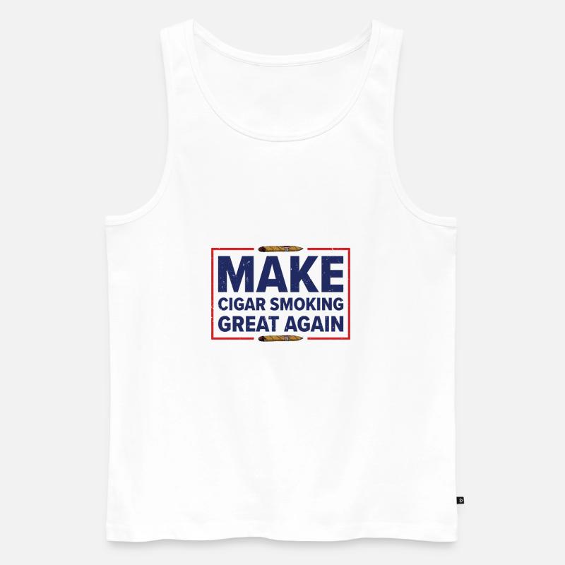 Zigarre Rauchen Zigarren Raucher - Männer Premium Bio Tank Top - Weiß