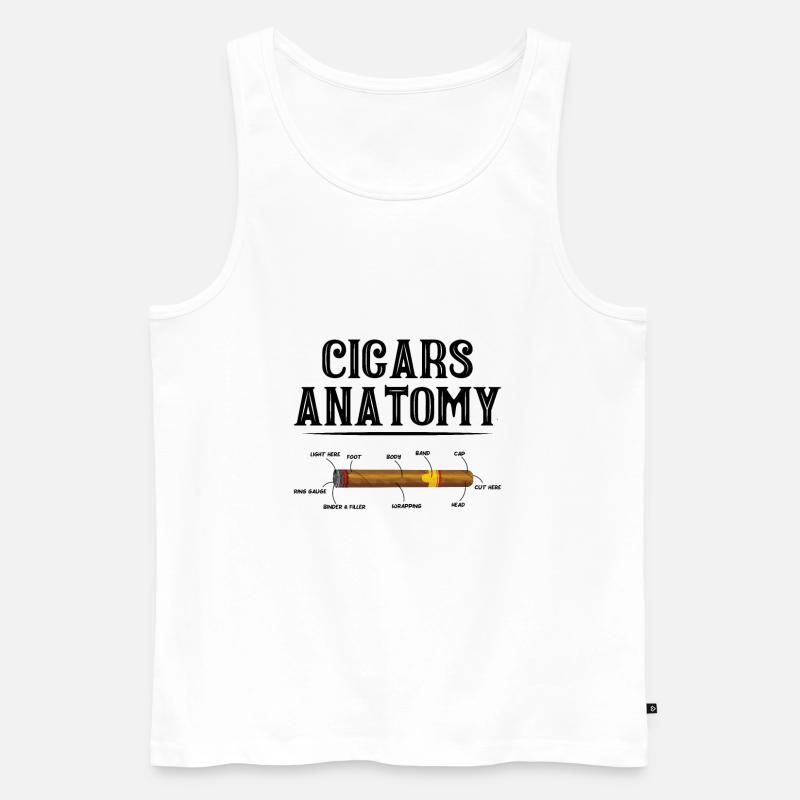 Zigarre Rauchen Zigarren Raucher - Männer Premium Bio Tank Top - Weiß