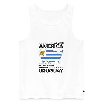 Uruguayan American Patriot USA Grown Uruguay US - Men's Premium Organic Tank Top - white - Front - AI Model Male 178 light (178cm)