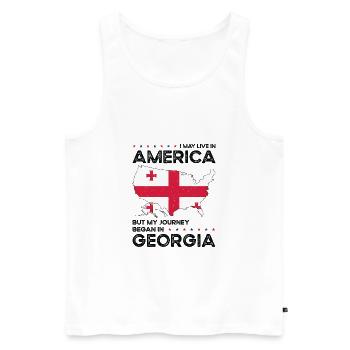 Georgischer amerikanischer Patriot USA Gewachsen - Männer Premium Bio Tank Top - Weiß - Vorne - Michal (187cm)