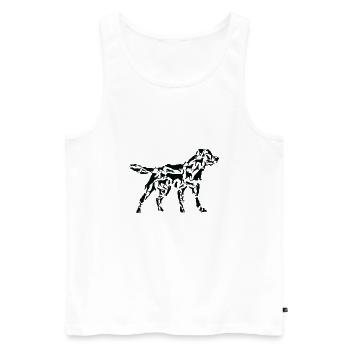 Labrador Retriever Hund Silhouette Posen - Männer Premium Bio Tank Top - Weiß - Vorne - Michal (187cm)