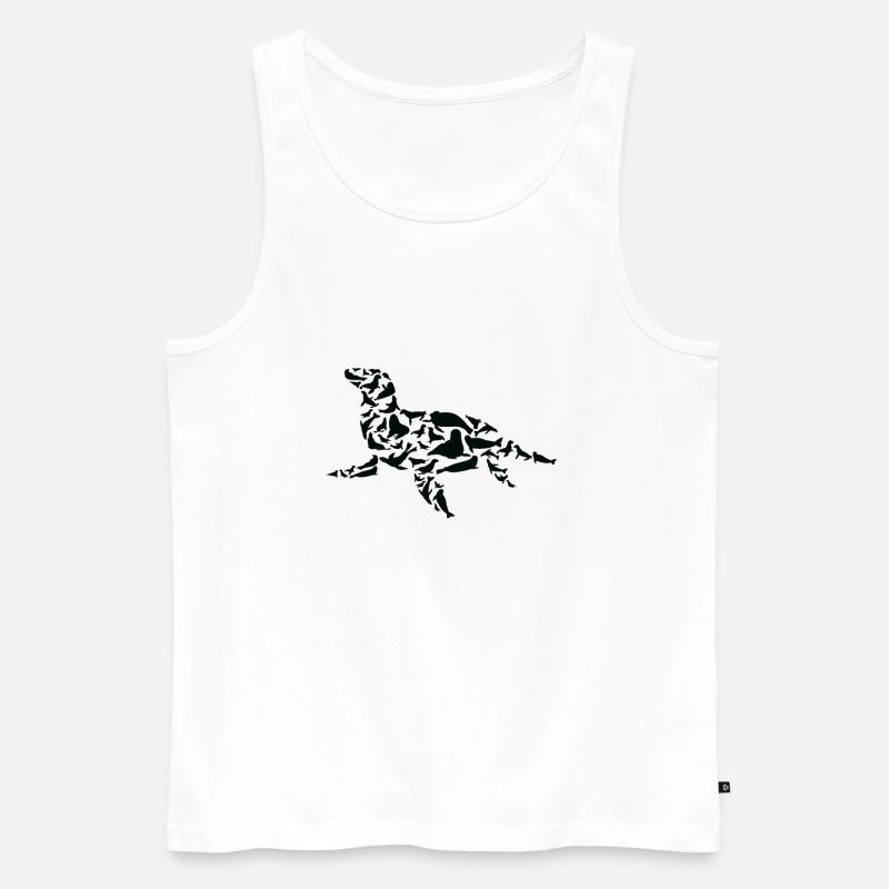 Robbe Seelöwe Robben Silhouette - Männer Premium Bio Tank Top - Weiß