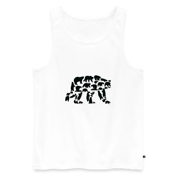 Ours, ours polaire, ours brun, grizzli, silhouette - Débardeur bio Premium Homme - blanc - Devant - Michal (187cm)