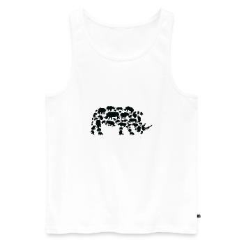 Nashorn Wildlife Afrika Nashorn Silhouette - Männer Premium Bio Tank Top - Weiß - Vorne - Michal (187cm)