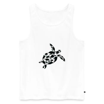 Tortue Biologiste marin Tortues Silhouette - Débardeur bio Premium Homme - blanc - Devant - Michal (187cm)