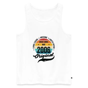 Retro 18 Years May 2006 Birthday Vintage Bday - Men's Premium Organic Tank Top - white - Front - Michal (187cm)