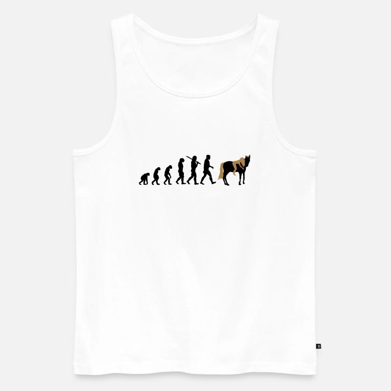 Cheval cavalier Evolution - Débardeur bio Premium Homme - blanc