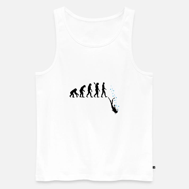 Tauchen Evolution Taucher Lustig Geschenk - Männer Premium Bio Tank Top - Weiß