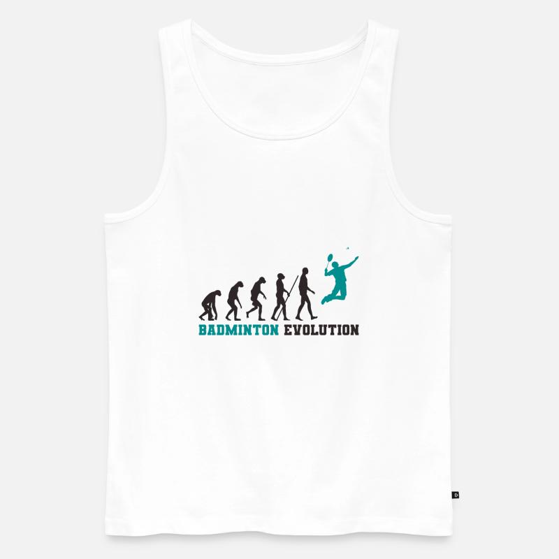 Badminton Evolution - Männer Premium Bio Tank Top - Weiß