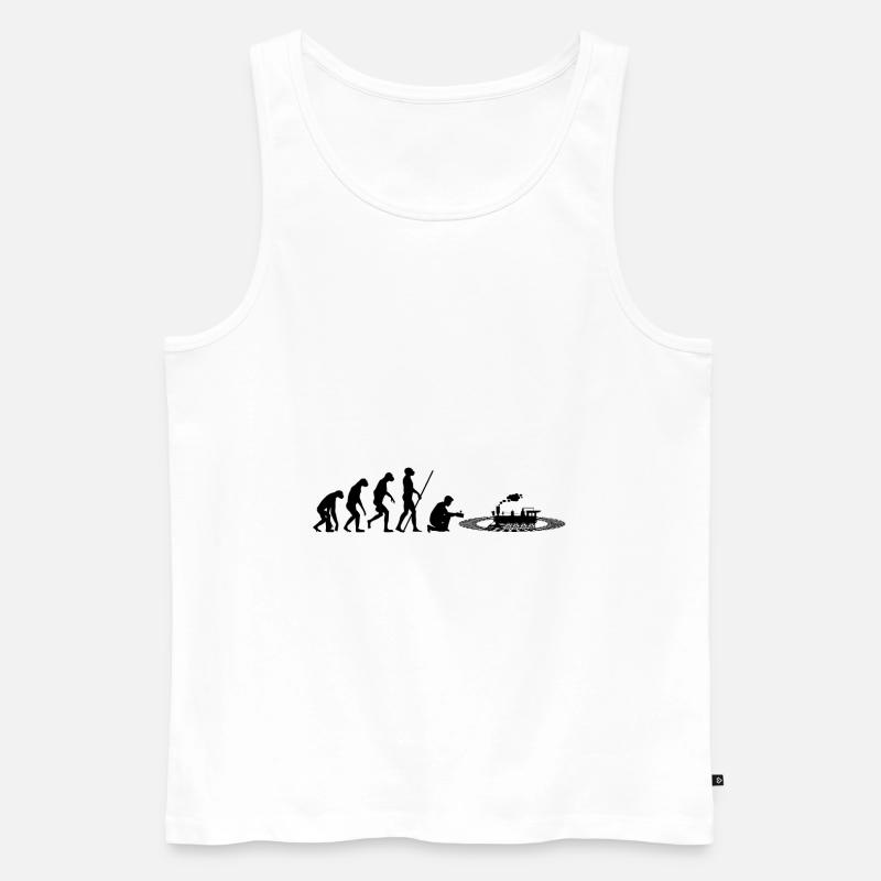 Model train evolution - Men's Premium Organic Tank Top - white