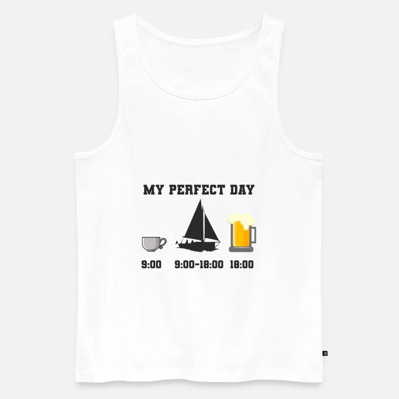 Segeln - Männer Premium Bio Tank Top - Weiß