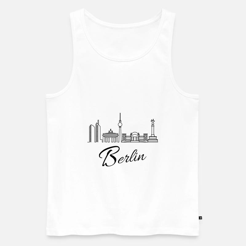 Berlin Skyline - Männer Premium Bio Tank Top - Weiß