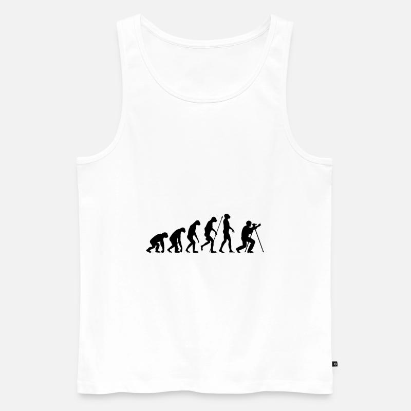 Evolution Vermesser - Männer Premium Bio Tank Top - Weiß