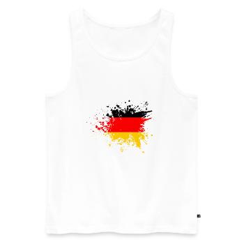 Deutschland Flagge Farbspritzer Klecks Farbklecks - Männer Premium Bio Tank Top - Weiß - Vorne - Michal (187cm)
