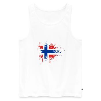 Norvège Drapeau de la Scandinavie - Débardeur bio Premium Homme - blanc - Devant - AI Model Male 178 light (178cm)
