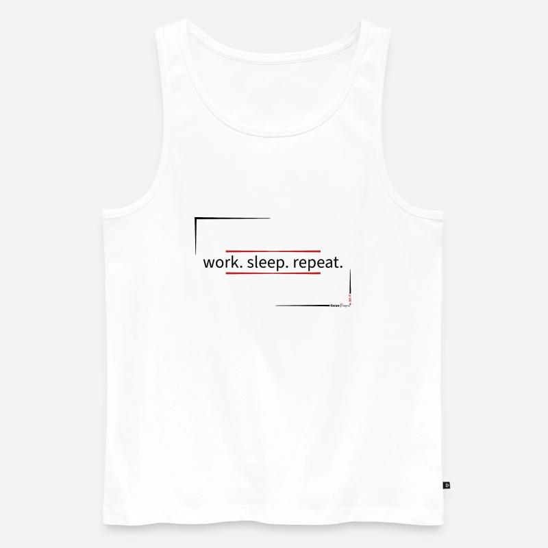 work.sleep.repeat - Männer Premium Bio Tank Top - Weiß