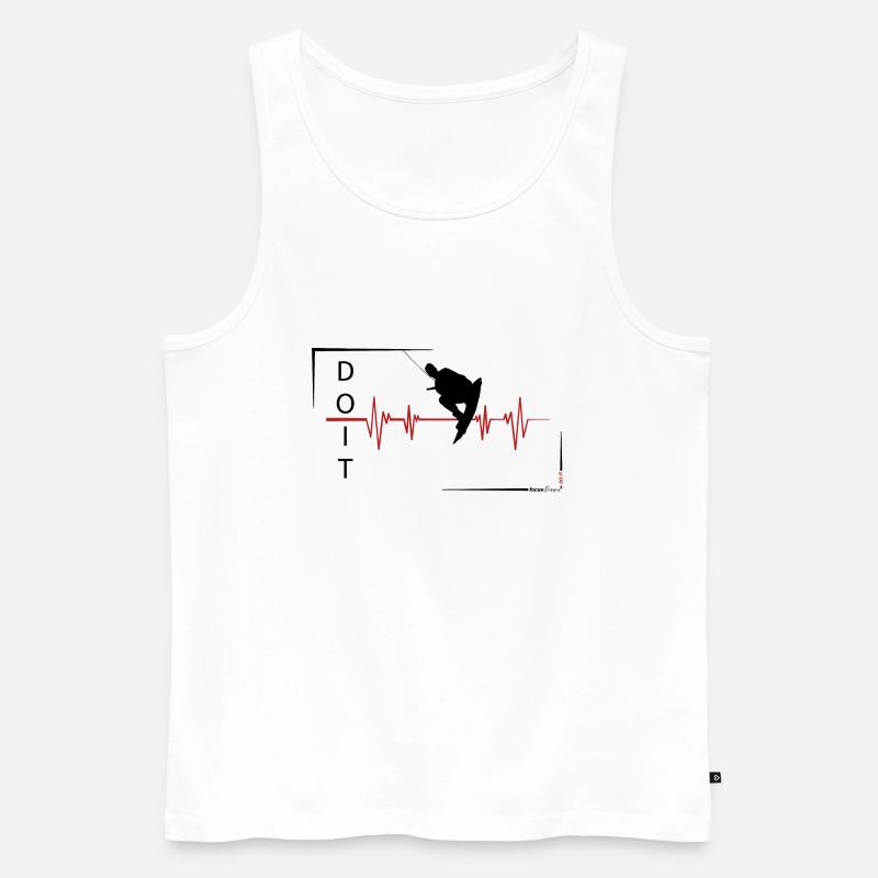 Wakeboarder- Puls - Männer Premium Bio Tank Top - Weiß