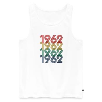 Cool Retro 1962, 60 ans, cadeau de 60e anniversaire - Débardeur bio Premium Homme - blanc - Devant - Michal (187cm)