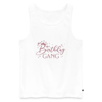 Birthday Gang Matching Group Birthday Party Gift - Men's Premium Organic Tank Top - white - Front - Michal (187cm)