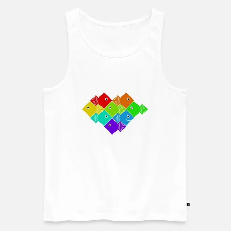 Fisch Muster - Männer Premium Bio Tank Top - Weiß