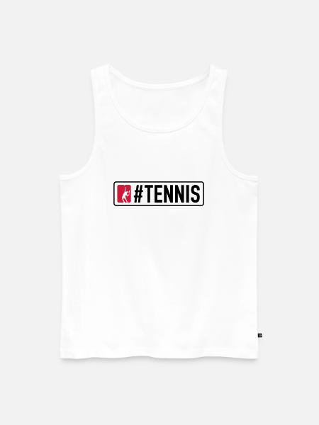 #Tennis - Men's Premium Organic Tank Top - white