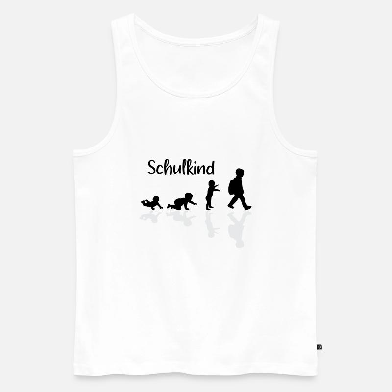 Schulkind Evolution Erstklässler Schule - Männer Premium Bio Tank Top - Weiß