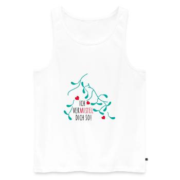 Mistelzweig Liebe für Paare - Männer Premium Bio Tank Top - Weiß - Vorne - Michal (187cm)
