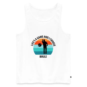 Boule Petanque Boccia Boules - Männer Premium Bio Tank Top - Weiß - Vorne - Michal (187cm)