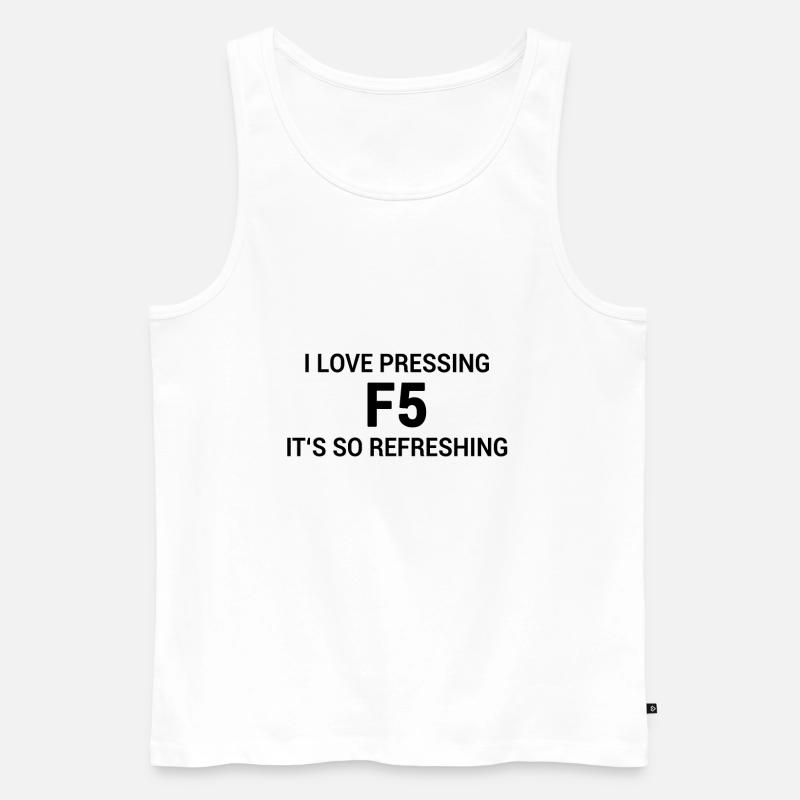Nerd Witz Webbrowser F5 Refresh - Männer Premium Bio Tank Top - Weiß